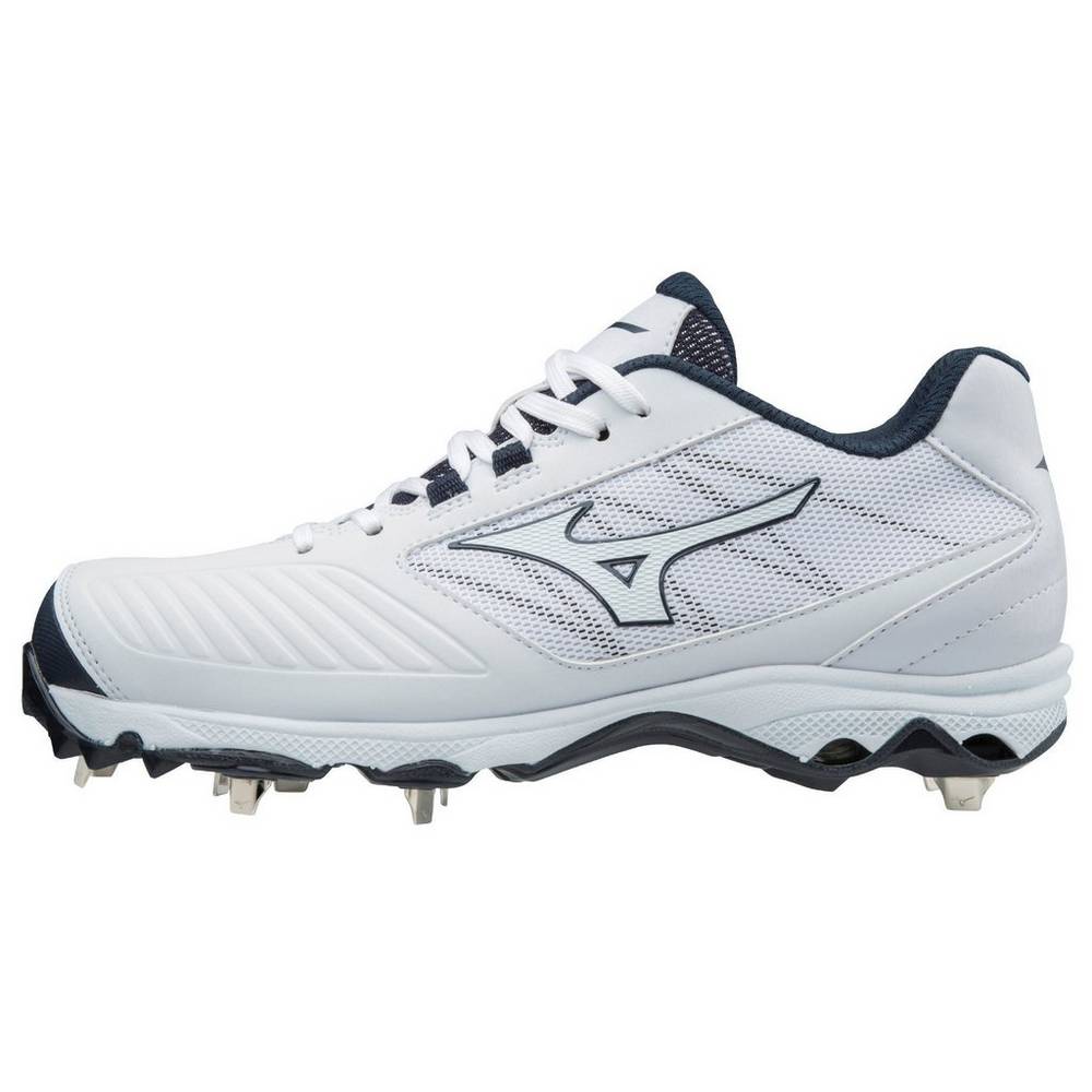 Mizuno 9-Spike Advanced Sweep 4 Kısa Metal - Bayan Softball Ayakkabı - Beyaz/Lacivert Türkiye (BSFAK